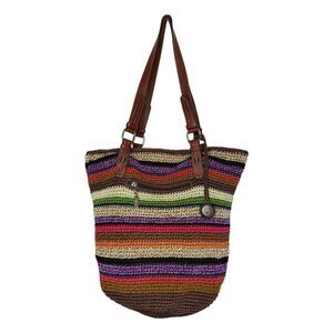 The Sak Alpine Hand Crochet Bucket Bag Multicolor Shoulder Bag Purse